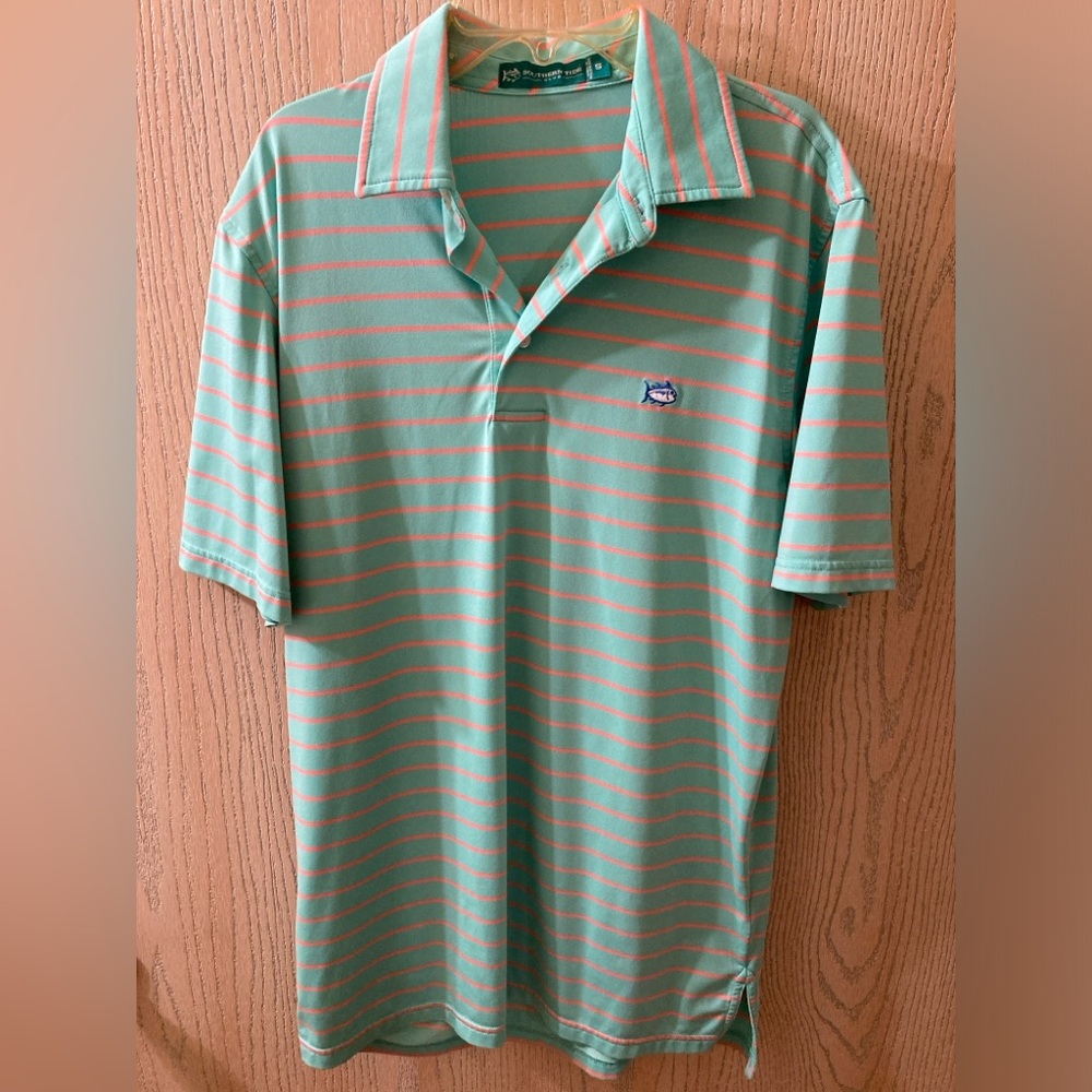 Southern Tide green and peach size S SS polo